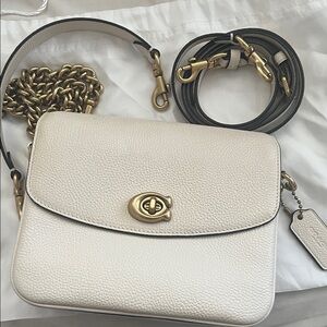 Coach Ivory Leather Crossbody Bag with Gold Accents